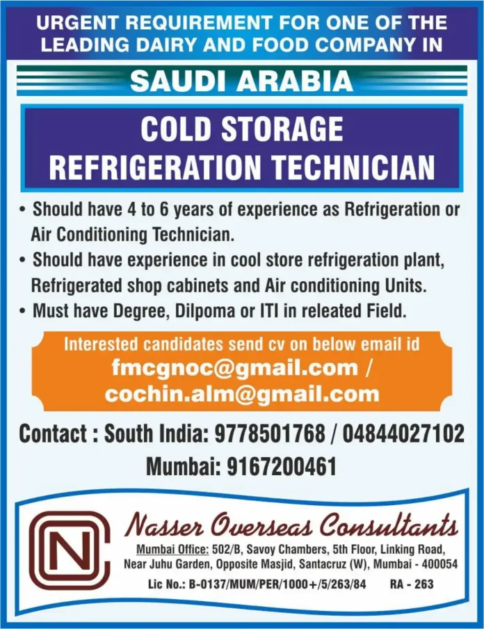 Cold Storage Refrigeration Technician working on industrial refrigeration system