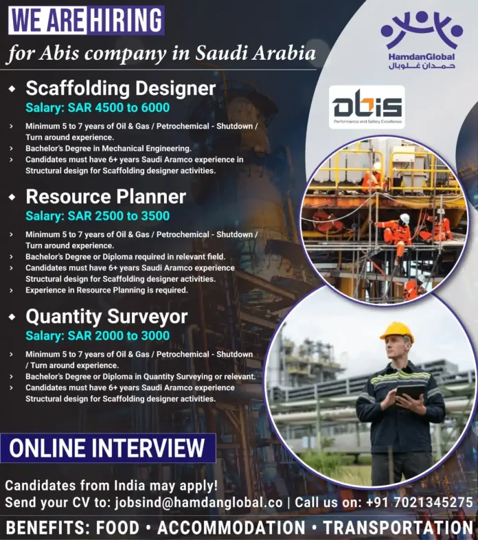 Job Opportunities at HamdanGlobal for Abis Company in Saudi Arabia