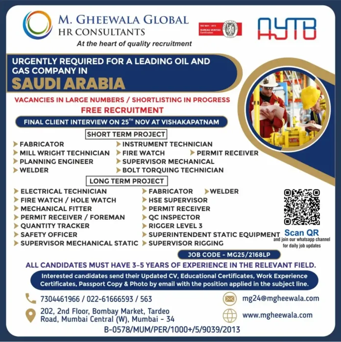 M Gheewala Global HR Consultants Oil and Gas Recruitment in Saudi Arabia