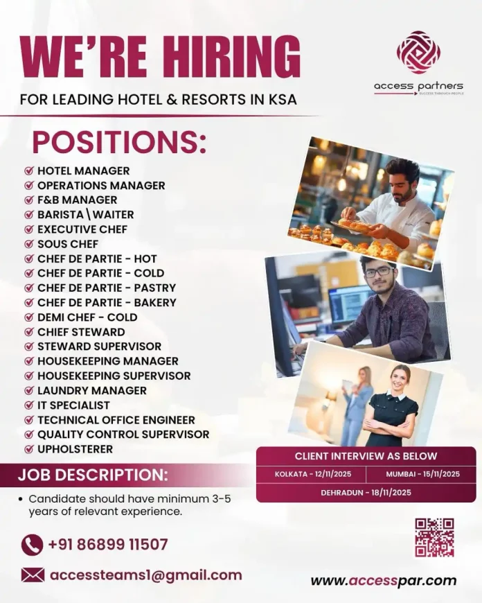 Hotel Job Openings in Saudi Arabia