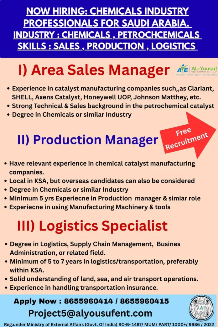 Chemicals industry professionals working in a Saudi Arabian facility