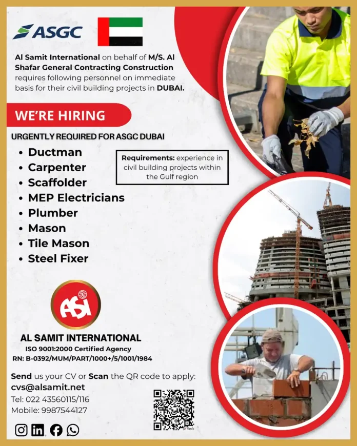 ASGC Construction Company Logo - Urgent Hiring in Dubai