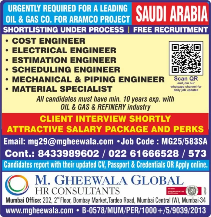 Oil and Gas Industry Recruitment Opportunities Saudi Arabia