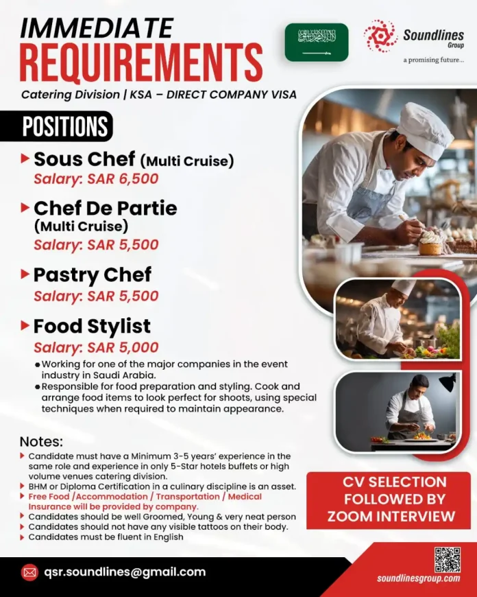 Catering team preparing food for events in Saudi Arabia