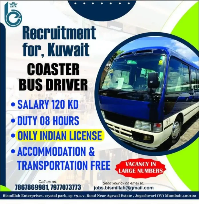 Coaster Bus Driver Recruitment in Kuwait