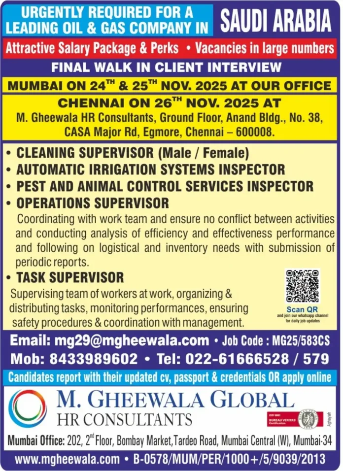 Job Interview for Oil and Gas Company Positions in Saudi Arabia