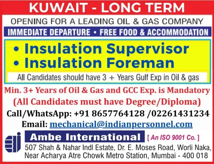 Insulation professional working on Oil and Gas equipment in Kuwait