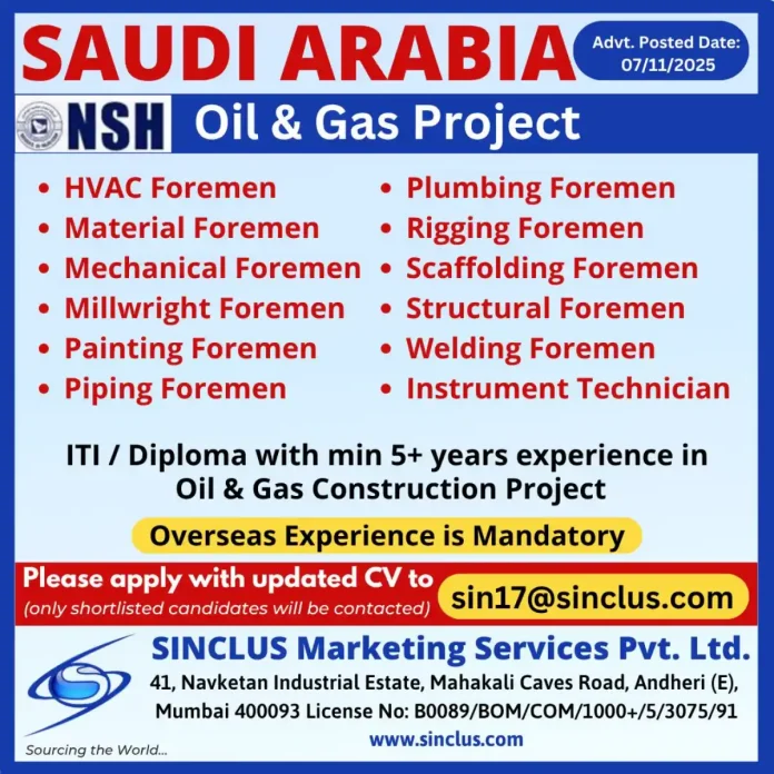 NSH Oil and Gas Project construction site in Saudi Arabia