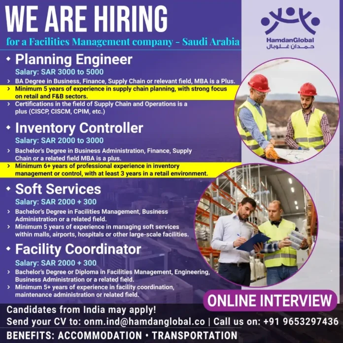 Facilities Management Job Opportunities in Saudi Arabia