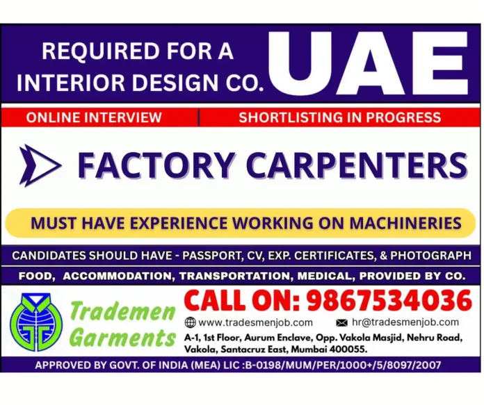 Factory Carpenter operating machinery in a workshop
