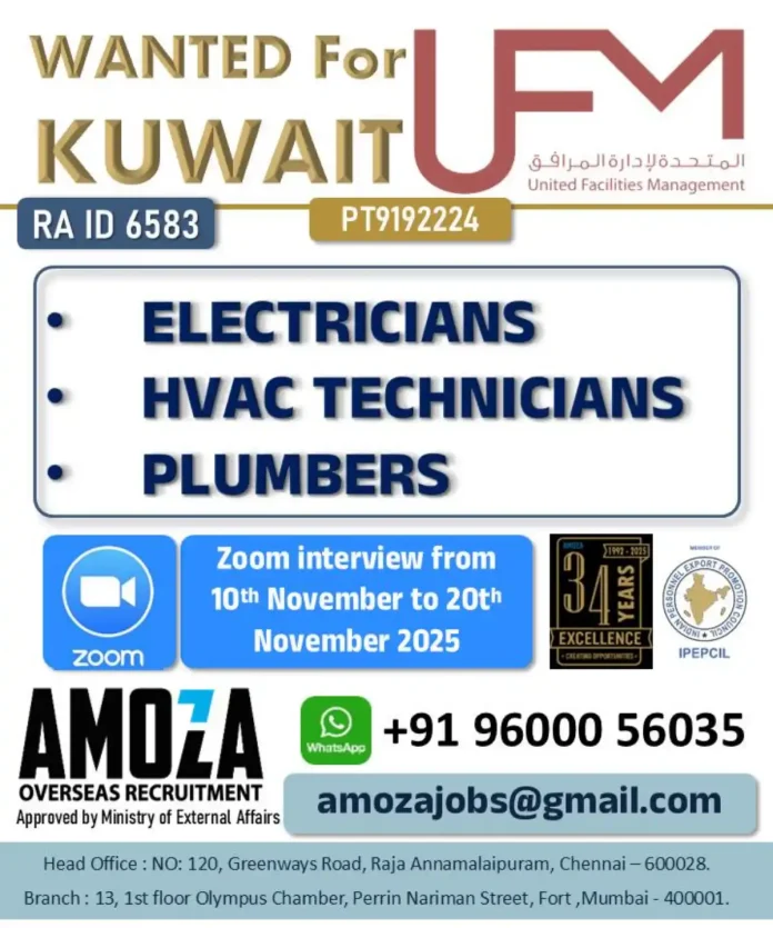 Skilled Electrician Working on Installation in Kuwait