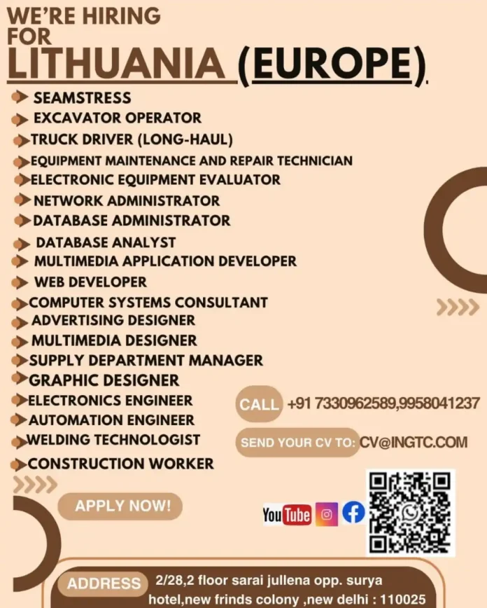 Job Opportunities in Lithuania Europe Hiring Multiple Positions