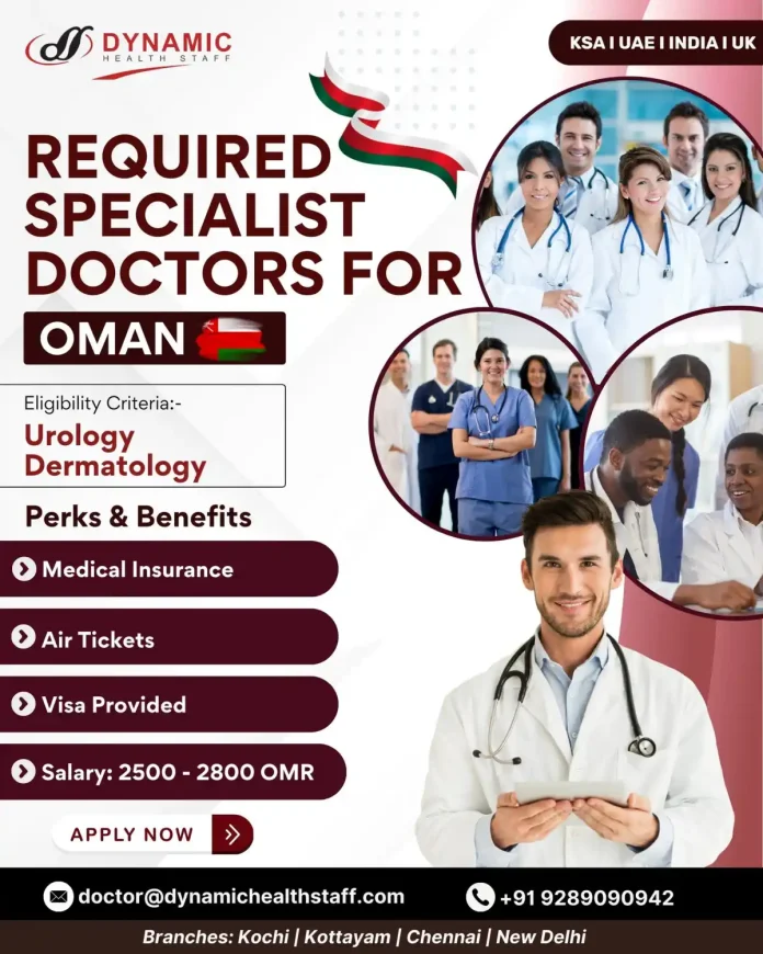 Specialist Doctor working in a modern hospital in Oman
