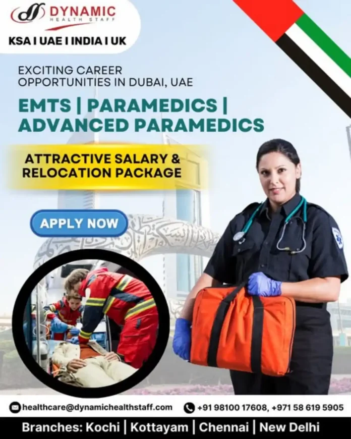 Paramedic and EMT job opportunities in Dubai with Dynamic Health Staff recruitment