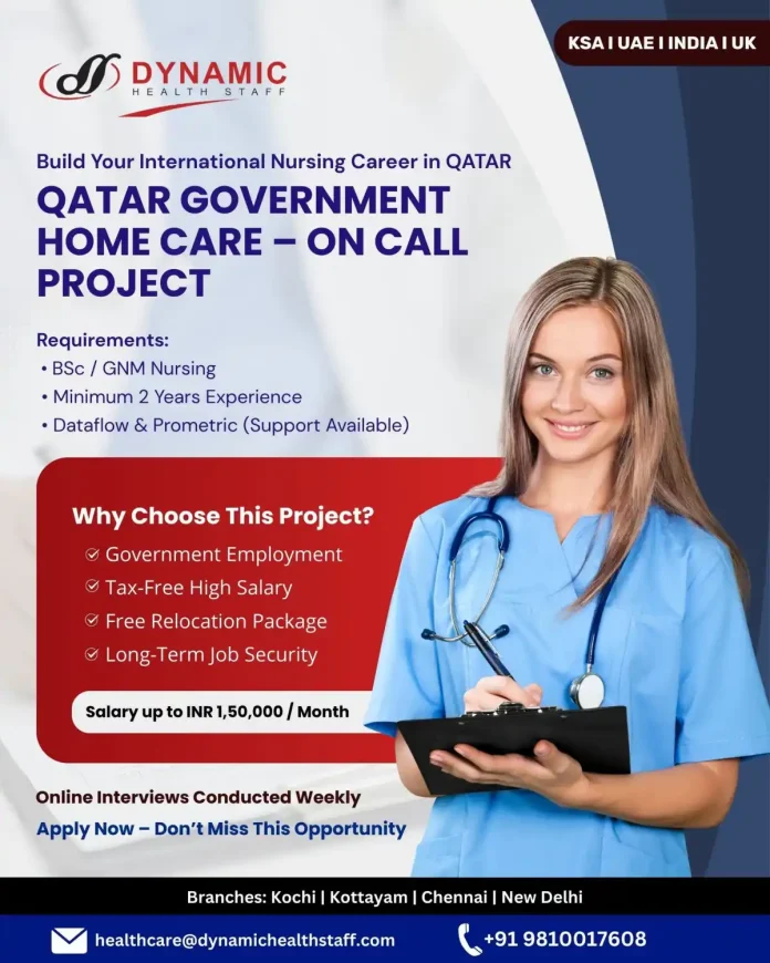 Nurse working in Qatar Government Home Care facility