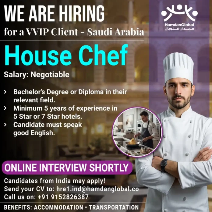 House Chef preparing gourmet meal in luxury kitchen