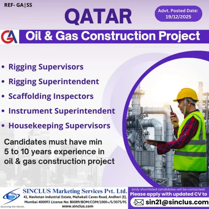 Oil and Gas Construction Project in Qatar - Career Opportunities