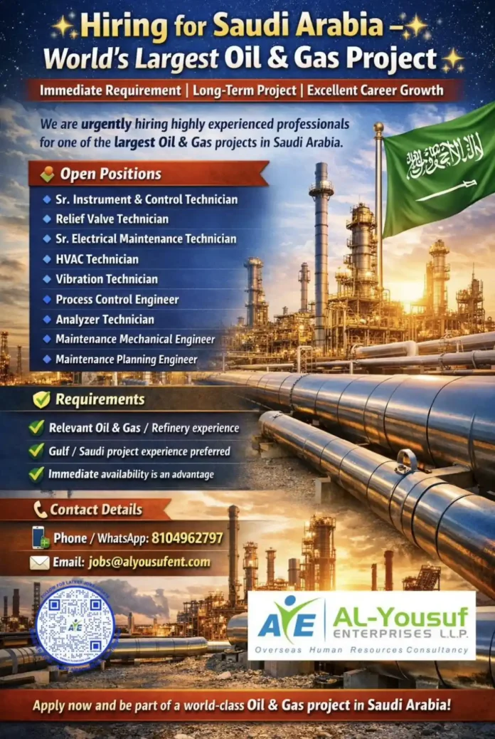 Oil and Gas professionals working at a refinery site in Saudi Arabia