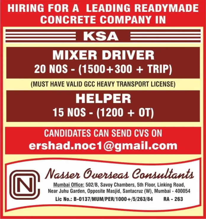 Concrete Mixer Truck on a construction site in Saudi Arabia