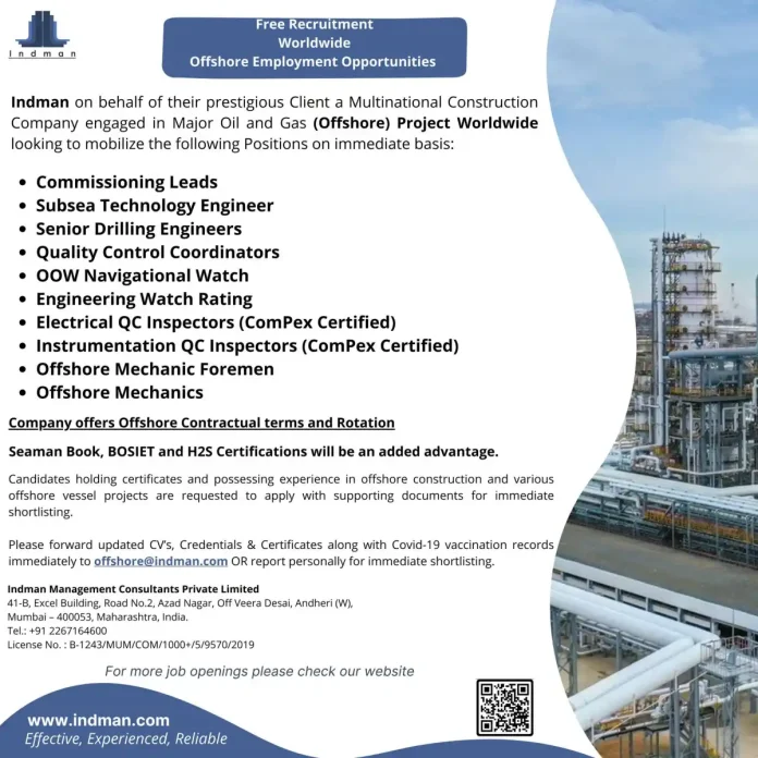 Offshore Oil and Gas Platform with professionals working