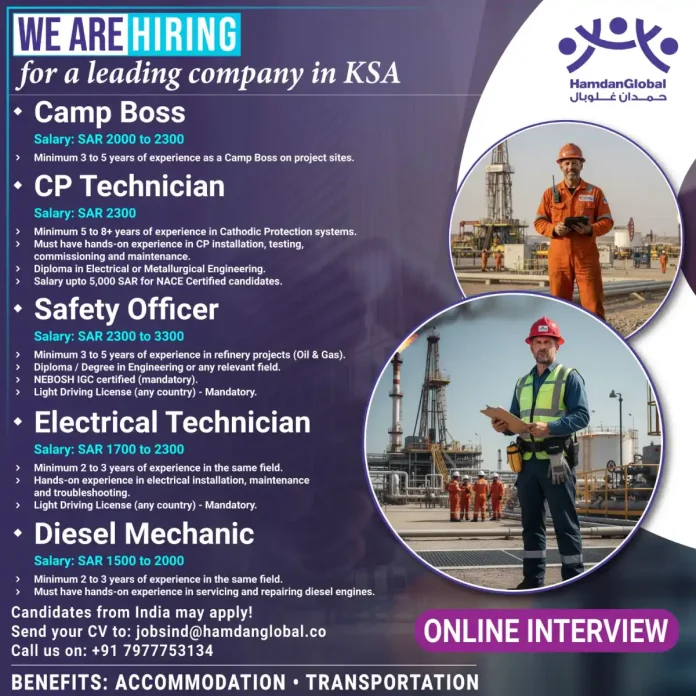 HamdanGlobal Job Openings in Saudi Arabia for Technical Professionals