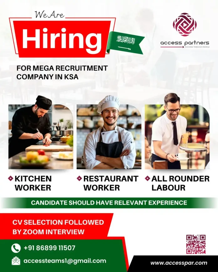 Access Partners Recruitment for Kitchen and Restaurant Workers in KSA