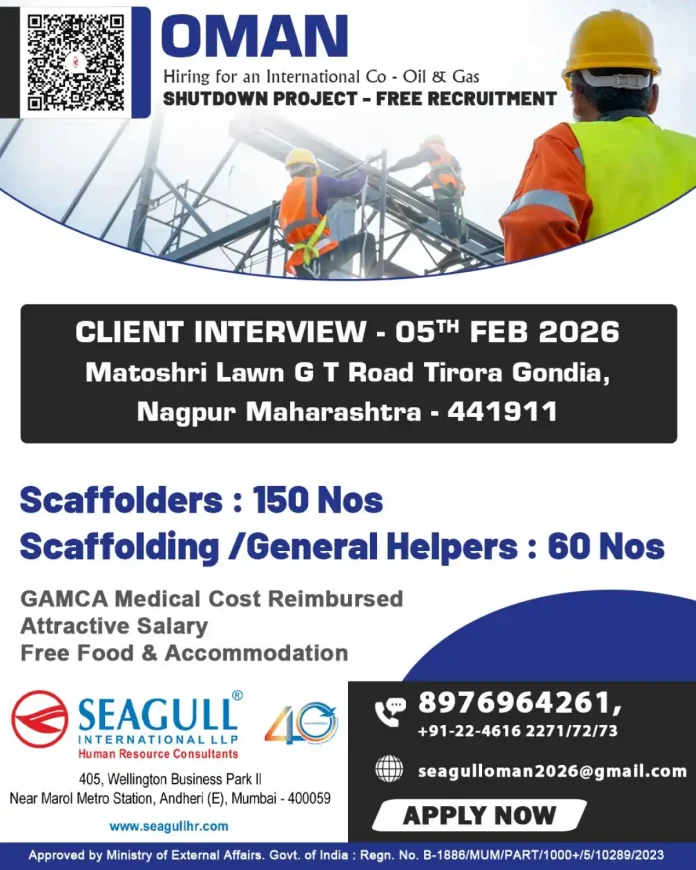 Oman Oil and Gas Jobs 2026 - Scaffolders and Helpers Recruitment