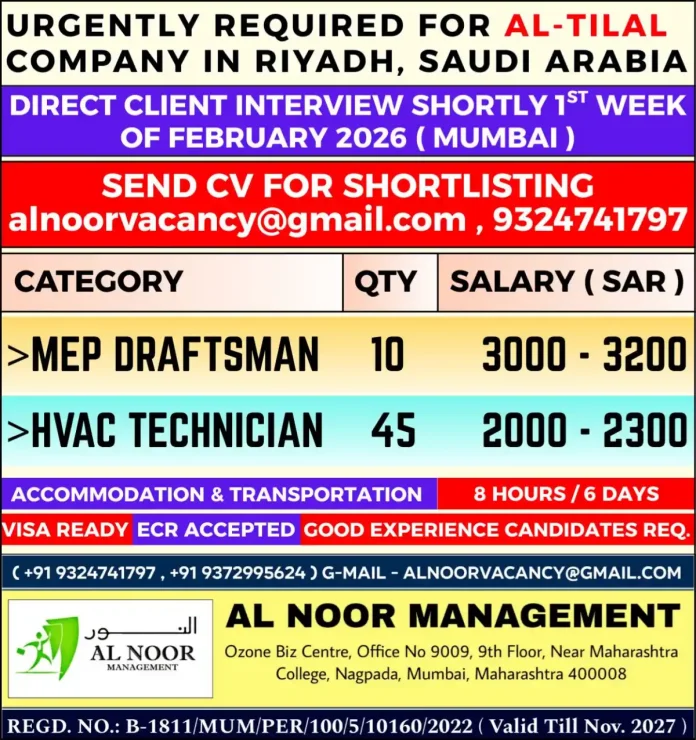Al-Tilal Company Job Recruitment for Riyadh Saudi Arabia