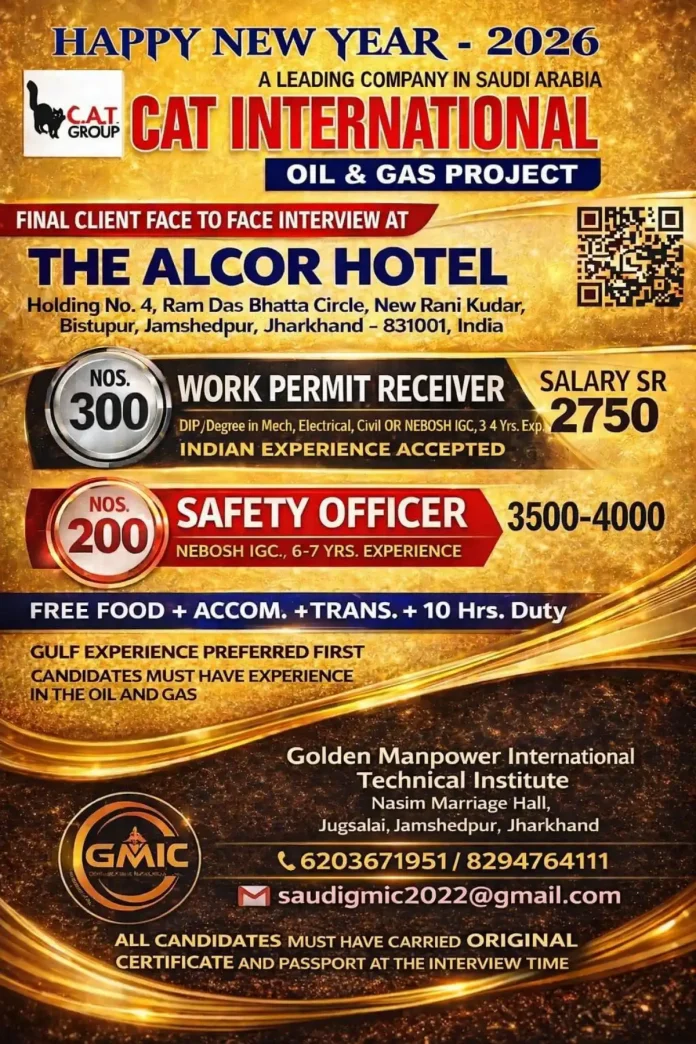 CAT Group Recruitment Drive for Saudi Arabia Oil and Gas Projects