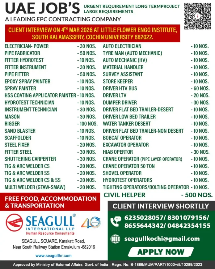 Client interview for UAE construction jobs recruitment banner