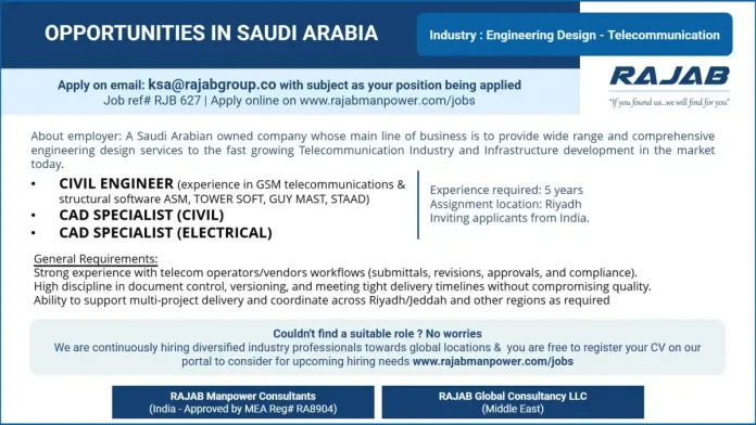 Telecommunication Engineering Jobs in Saudi Arabia - Rajab Group Recruitment