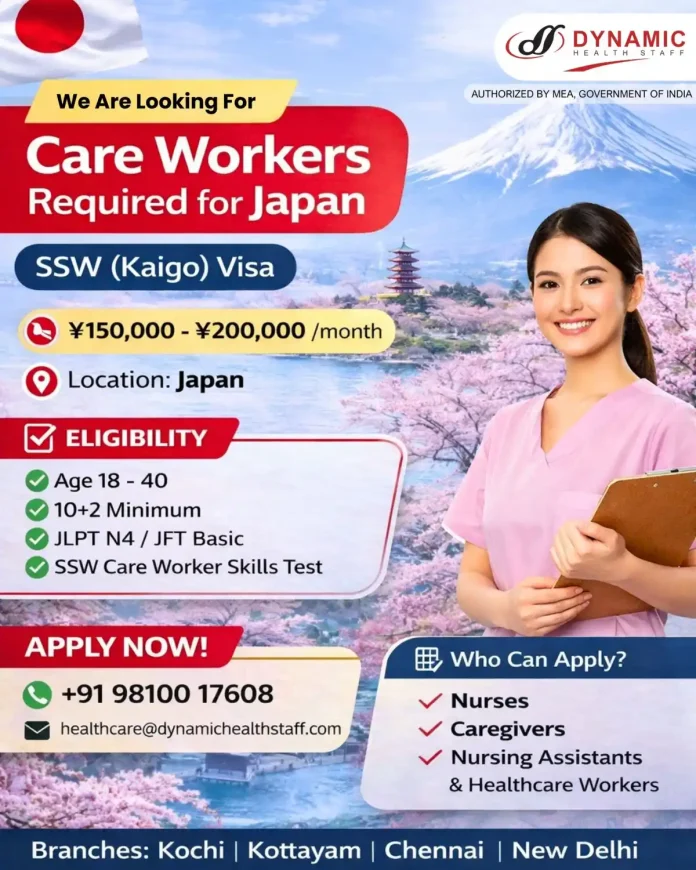 Care Workers for Japan SSW Kaigo Visa Recruitment by Dynamic Health Staff