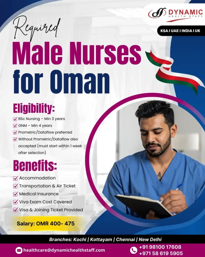 Male Nurses Recruitment for Oman by Dynamic Health Staff - Healthcare Jobs Abroad