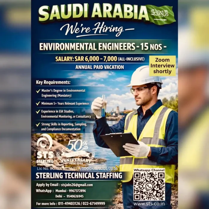 Environmental Engineer working on project in Saudi Arabia