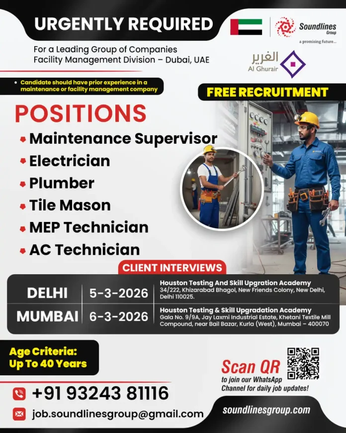 Facility Management Jobs in Dubai UAE - Urgent Hiring March 2026