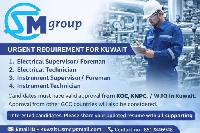 SM Group Kuwait Recruitment for Electrical and Instrumentation Jobs
