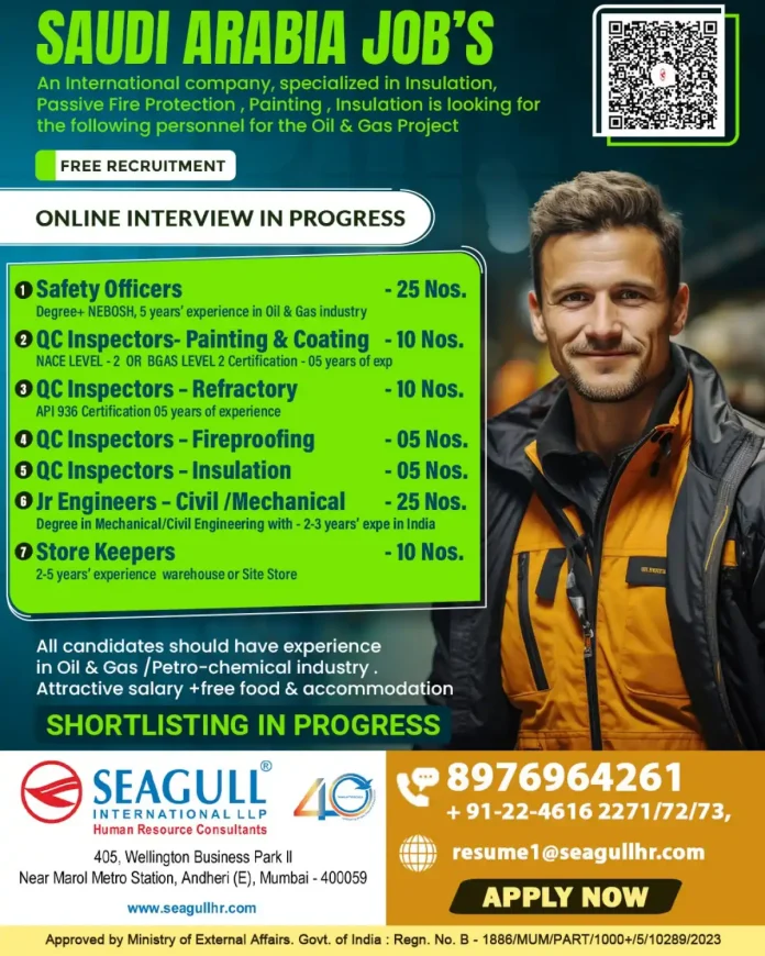 Saudi Arabia Oil and Gas Jobs Recruitment 2024