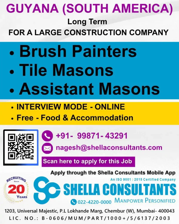 Construction workers at job site in Guyana South America