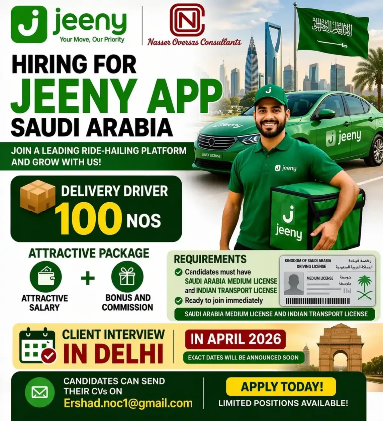 Delivery Driver Job in Saudi Arabia with Jeeny App – Attractive Salary & Benefits