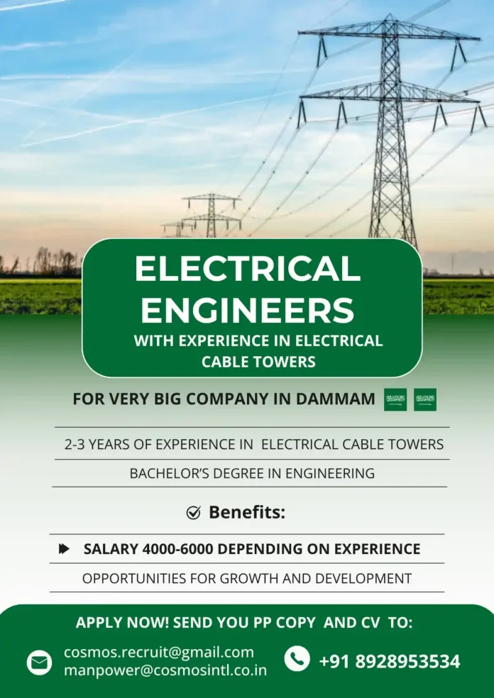 Electrical Engineer working on cable tower project in Dammam