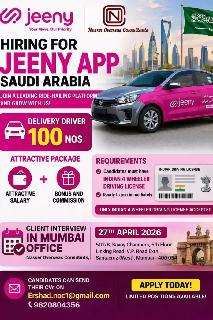 Delivery Driver Job Opportunity in Saudi Arabia with JEENY App