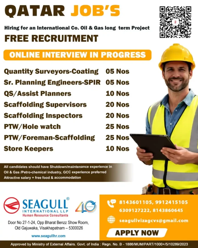 Qatar Oil and Gas Jobs Recruitment 2024 by SEAGULL INTERNATIONAL