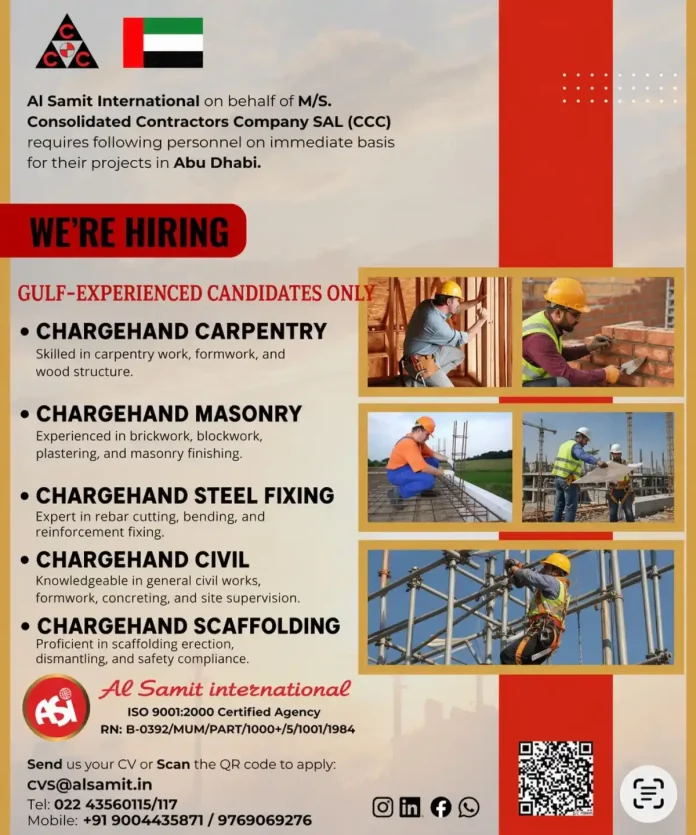 Al Samit International Recruitment for Chargehand Jobs in Abu Dhabi
