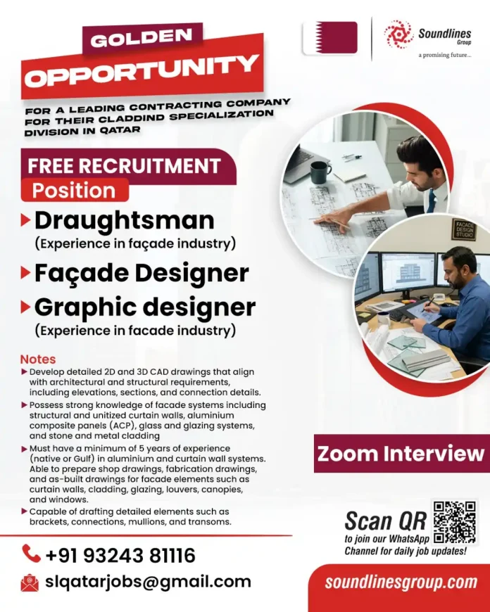 Façade design recruitment opportunity in Qatar