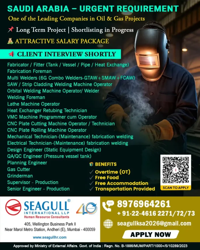 Oil and gas project jobs in Saudi Arabia