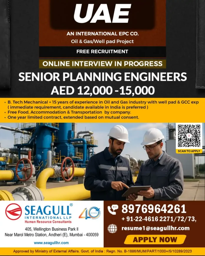 Senior Planning Engineer Oil and Gas UAE