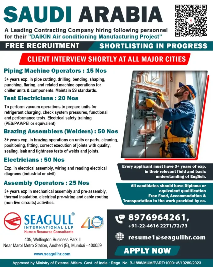 Daikin air conditioning manufacturing project recruitment banner