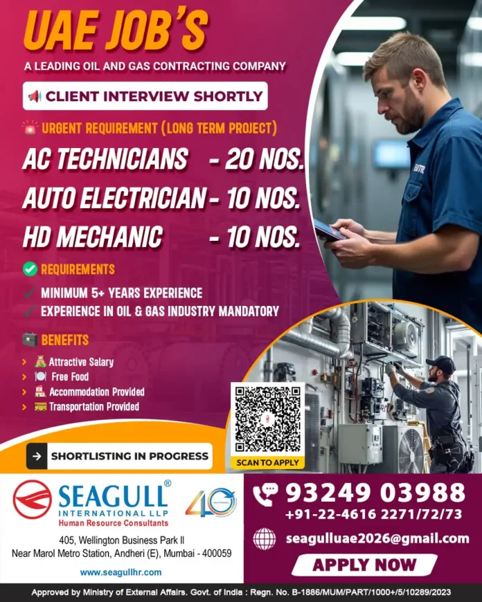 UAE Oil and Gas Job Vacancies Flyer