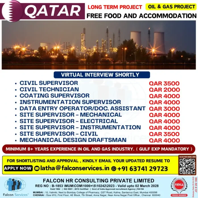 Falcon Services Qatar Oil and Gas Recruitment 2025