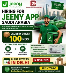 Delivery Driver Job Opportunity with Jeeny App in Saudi Arabia